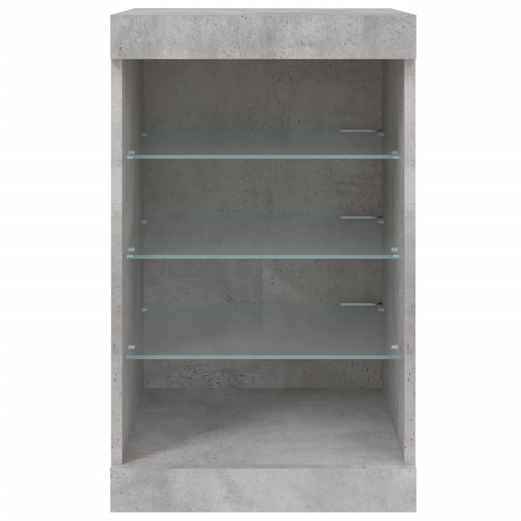 Skjenk Betonggrå med LED-lys 41x37x67 cm