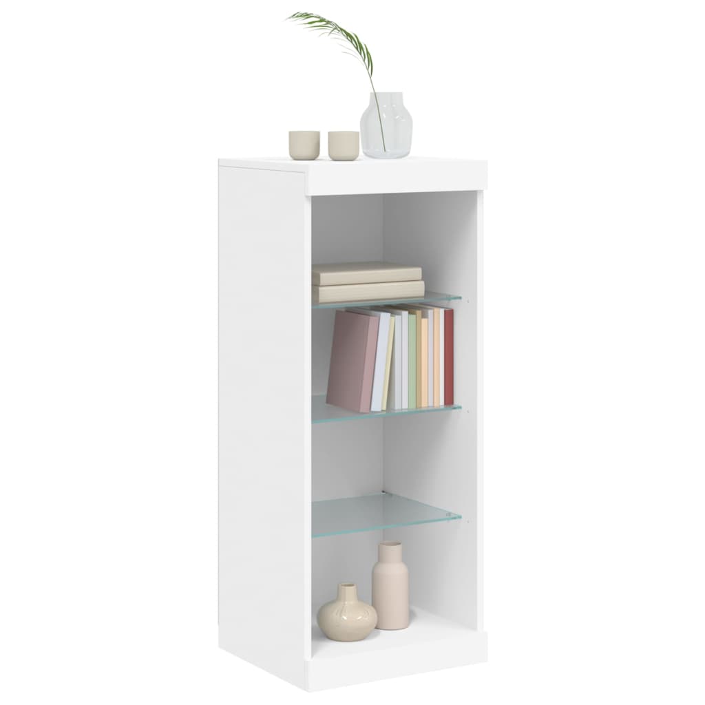 Skjenk Hvit med LED-lys 41x37x100 cm