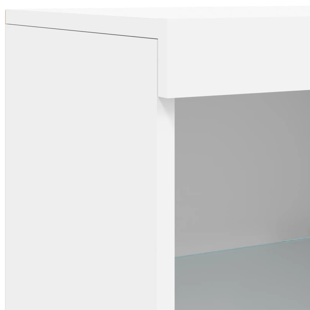Skjenk Hvit med LED-lys 41x37x100 cm