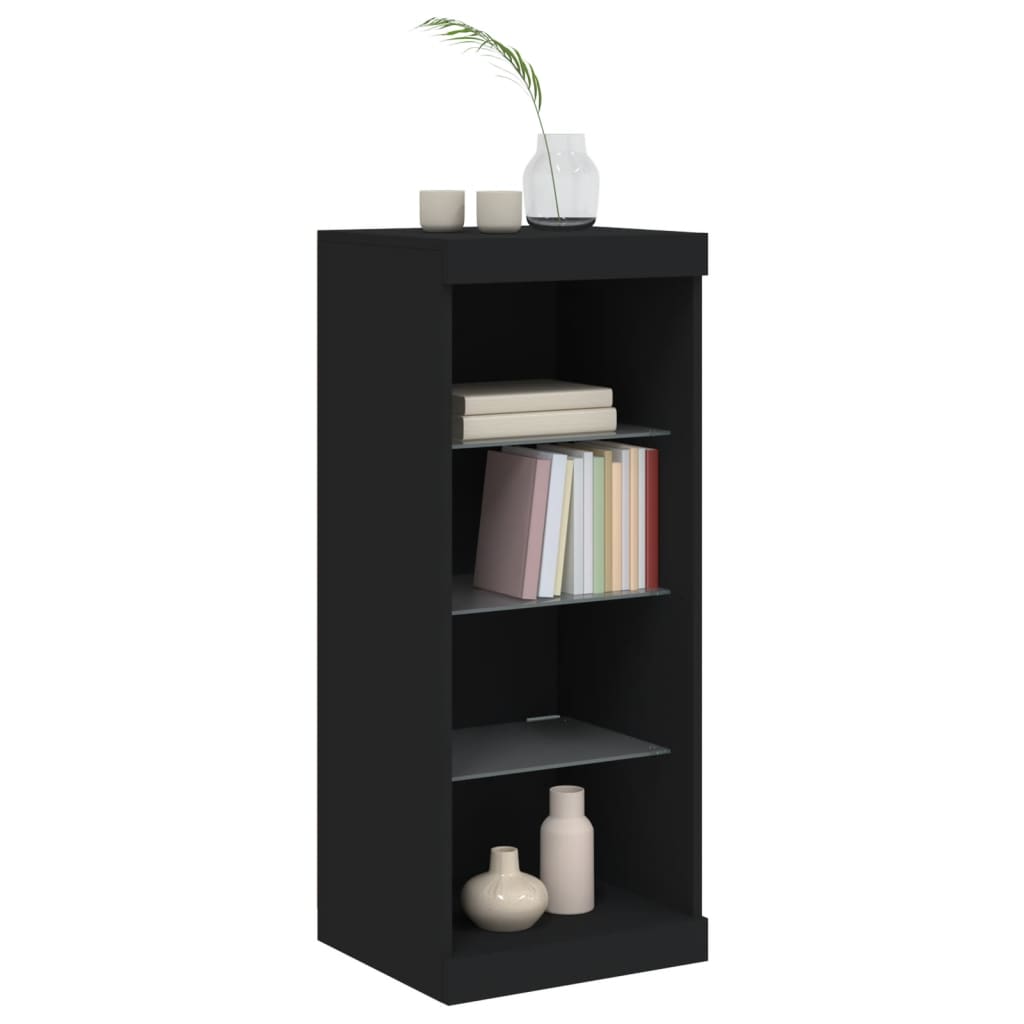 Skjenk Svart med LED-lys 41x37x100 cm