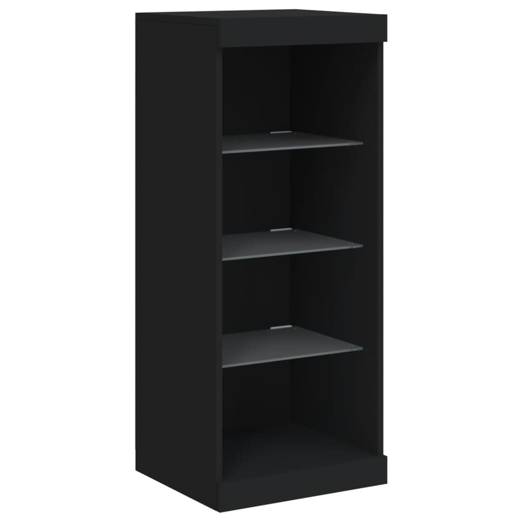 Skjenk Svart med LED-lys 41x37x100 cm