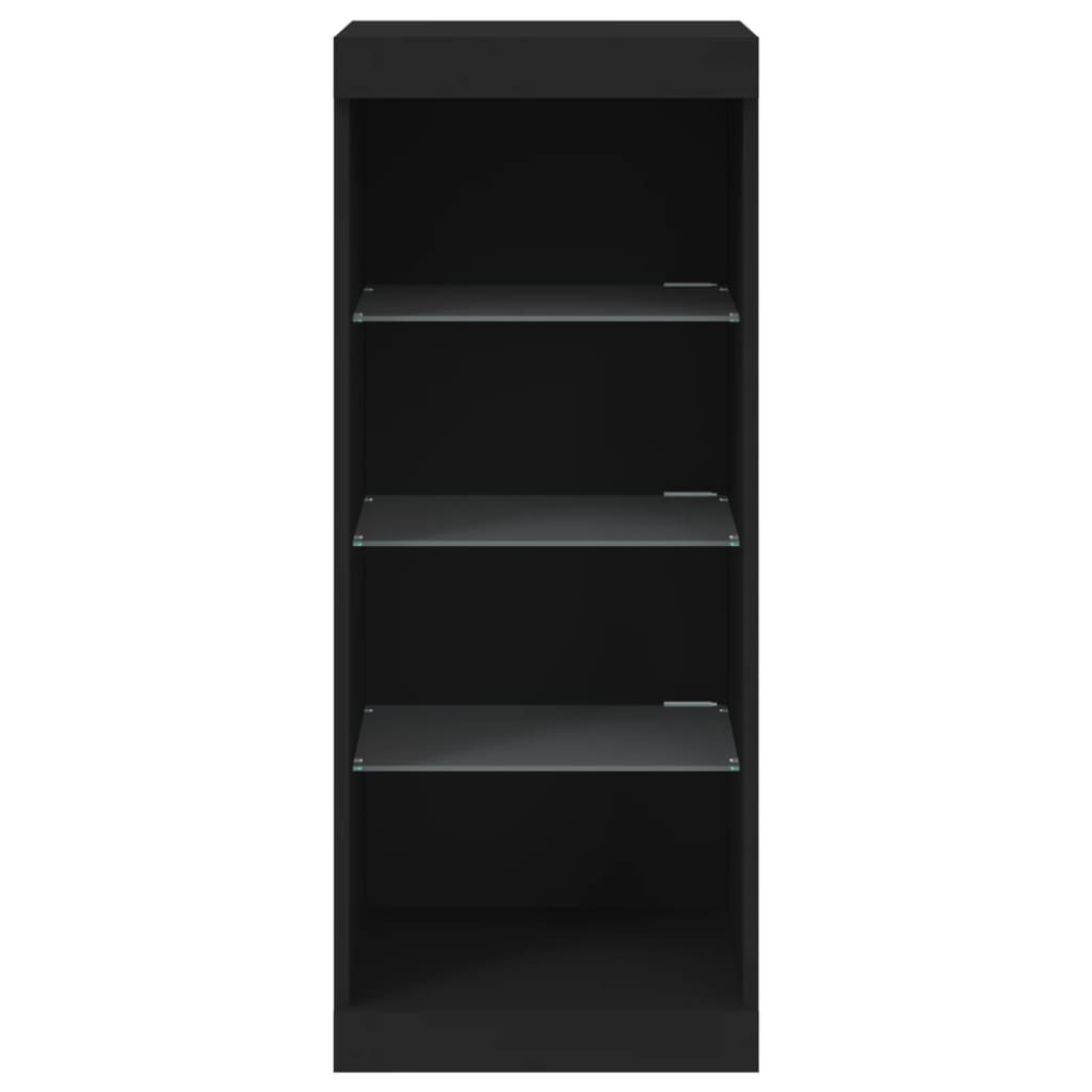 Skjenk Svart med LED-lys 41x37x100 cm