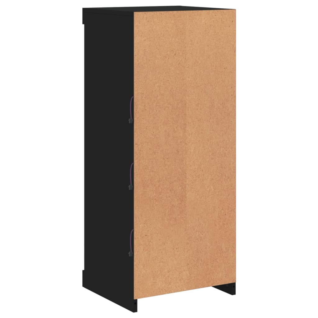 Skjenk Svart med LED-lys 41x37x100 cm