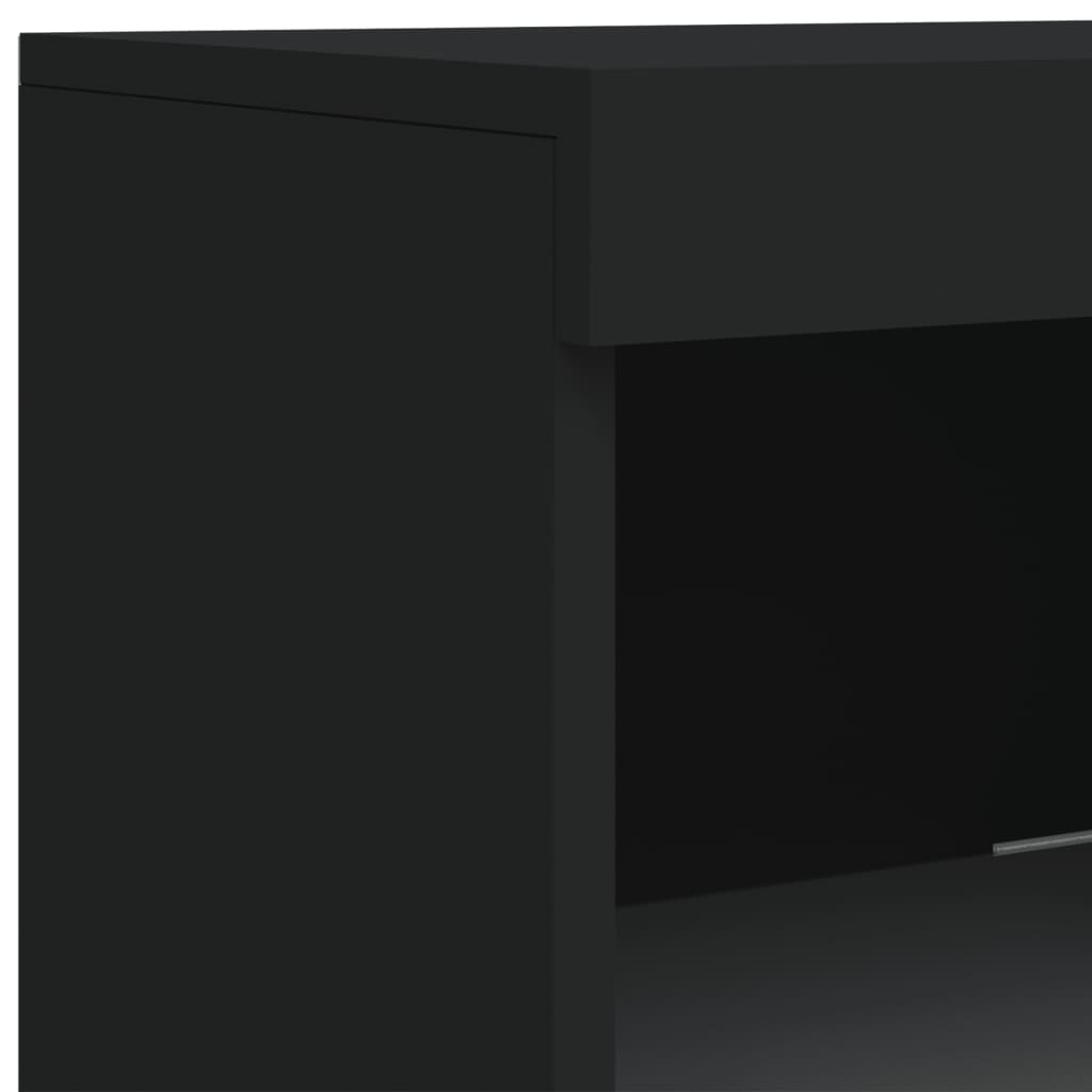 Skjenk Svart med LED-lys 41x37x100 cm