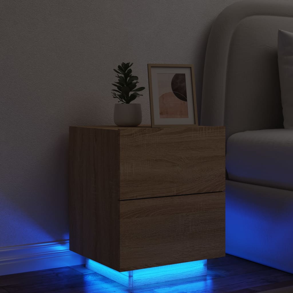 Nattbord Sengbord Sonoma Eik med LED