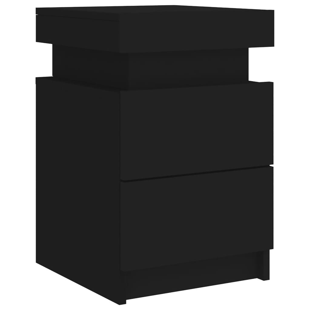 Nattbord Sengbord Svart med LED 35x39x55 cm