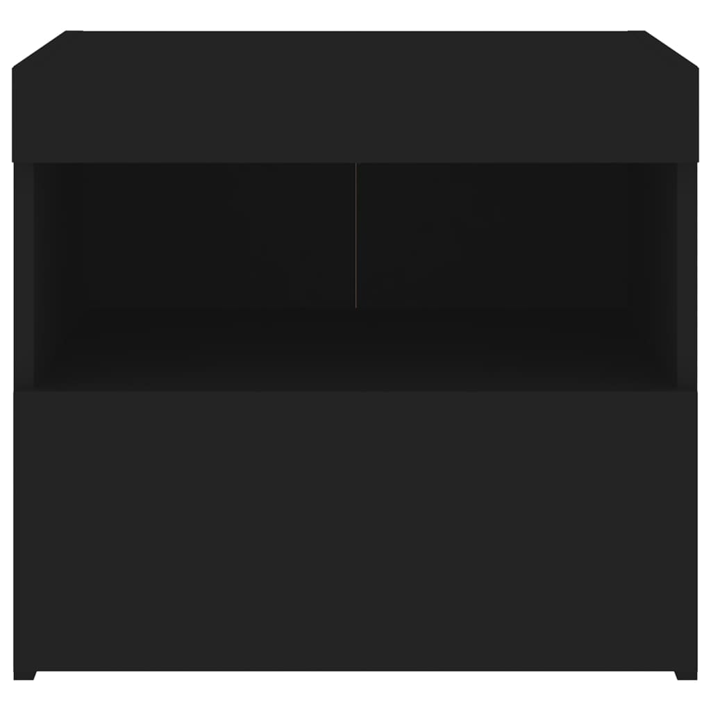 Nattbord Sengbord Svart med LED 50x40x45 cm