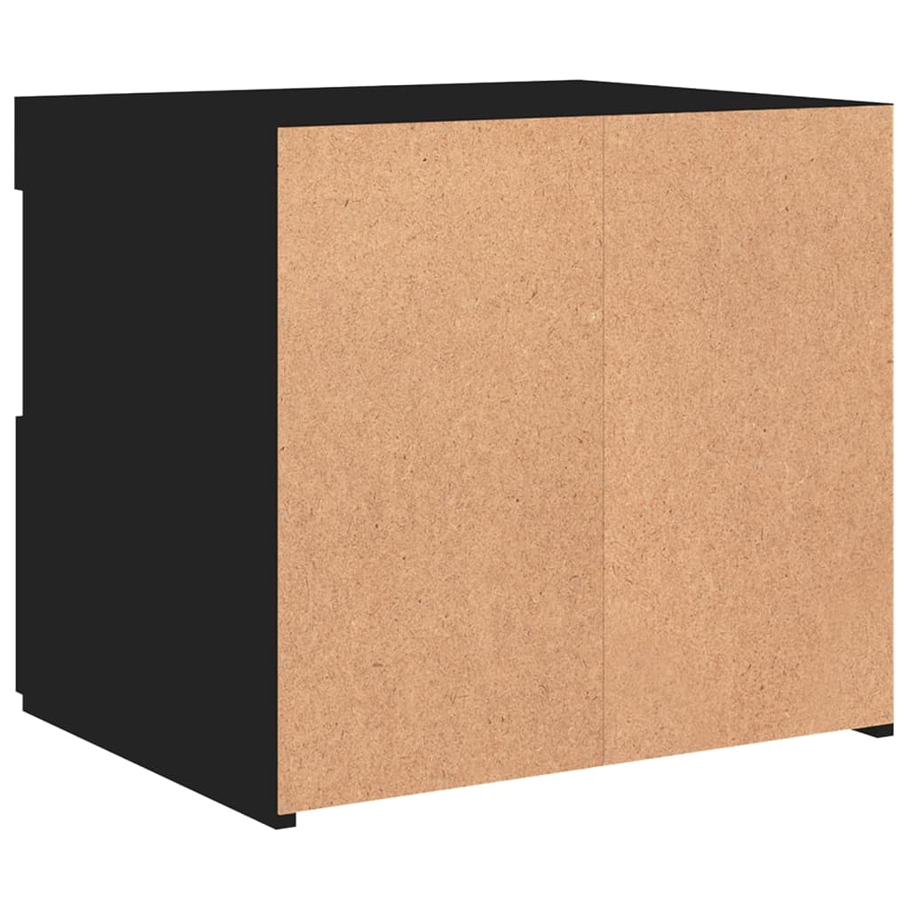 Nattbord Sengbord Svart med LED 50x40x45 cm