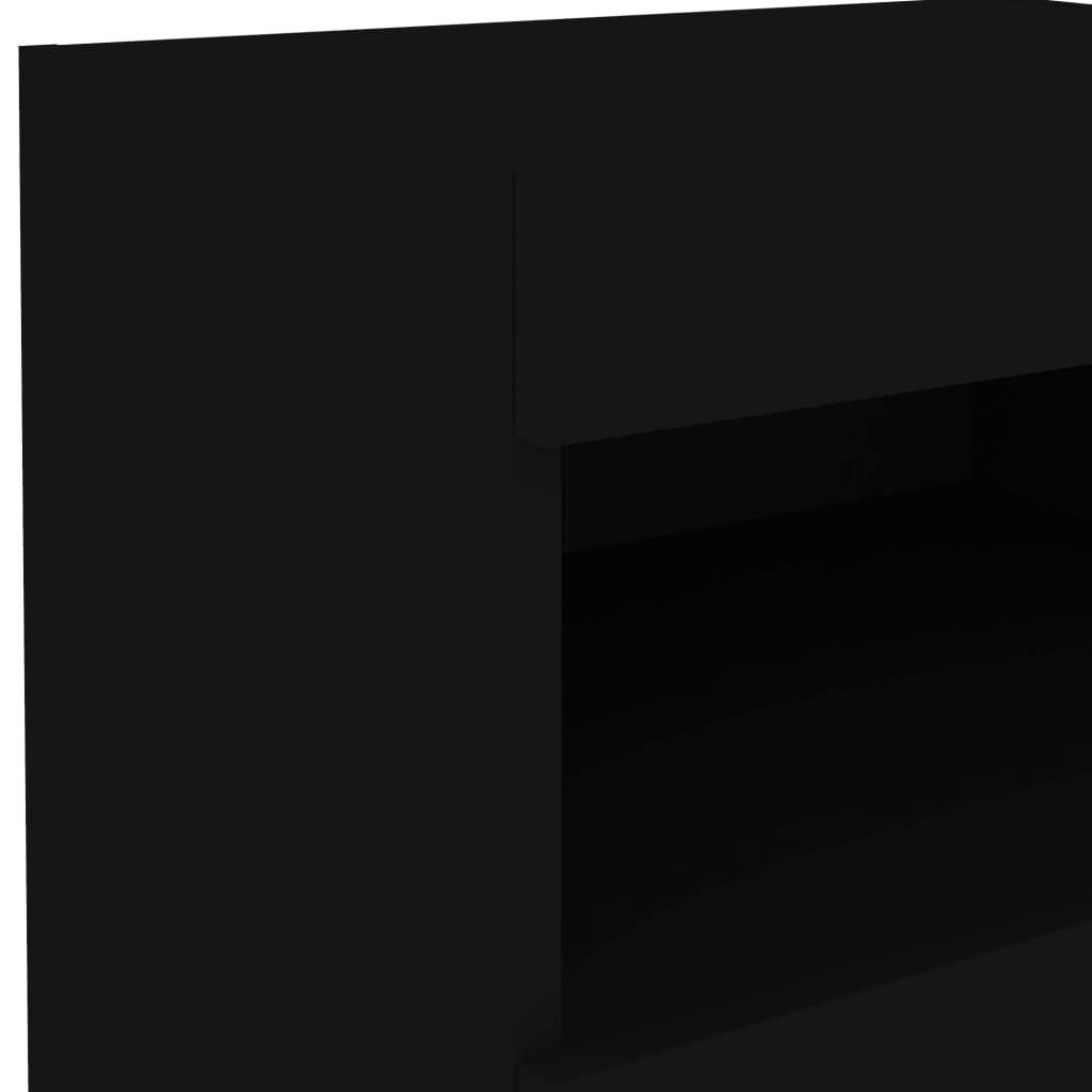 Nattbord Sengbord Svart med LED 50x40x45 cm