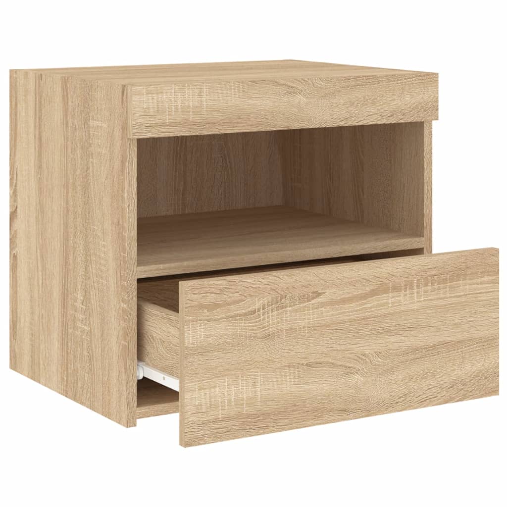 Nattbord Sengbord Sonoma Eik med LED 50x40x45 cm