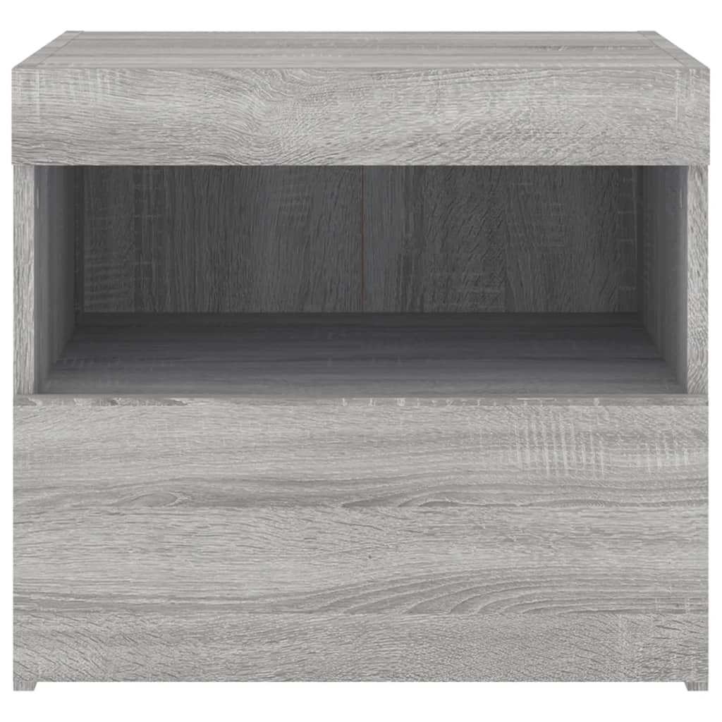 Nattbord Sengbord Sonoma Grå med LED 50x40x45 cm
