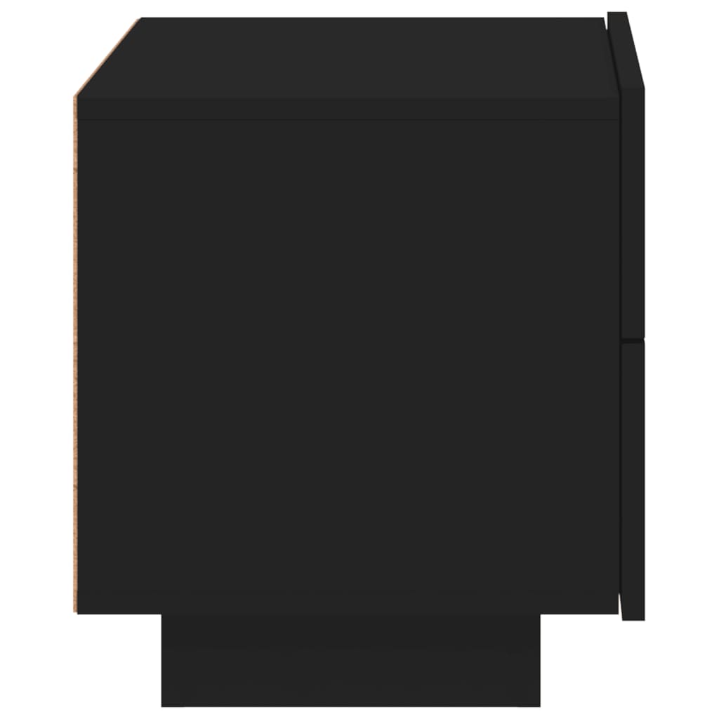 Nattbord Sengbord Svart med LED 70x36x40,5 cm