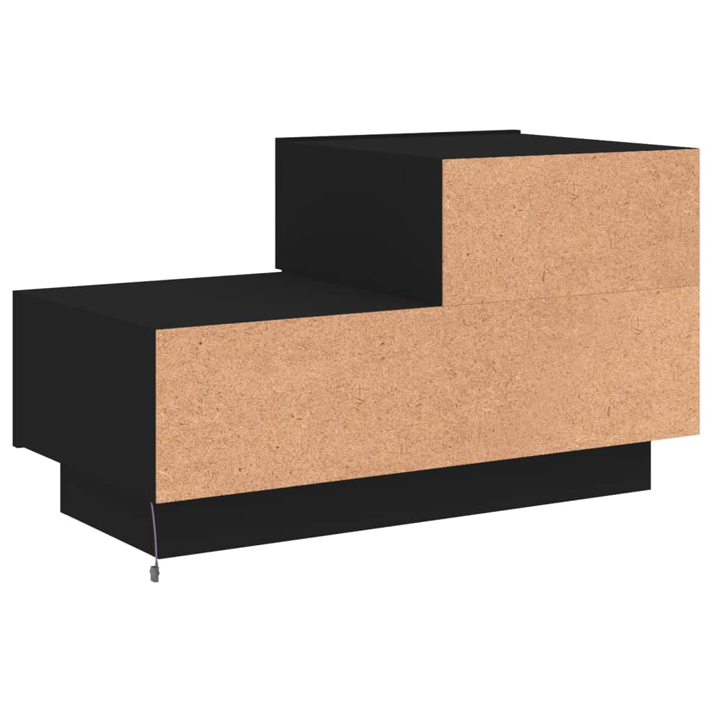 Nattbord Sengbord Svart med LED 70x36x40,5 cm