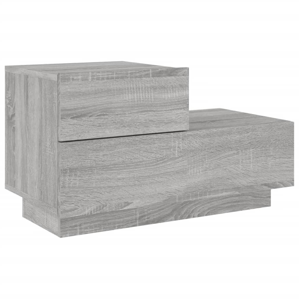 Nattbord Sengbord Sonoma Grå med LED 70x36x40,5 cm