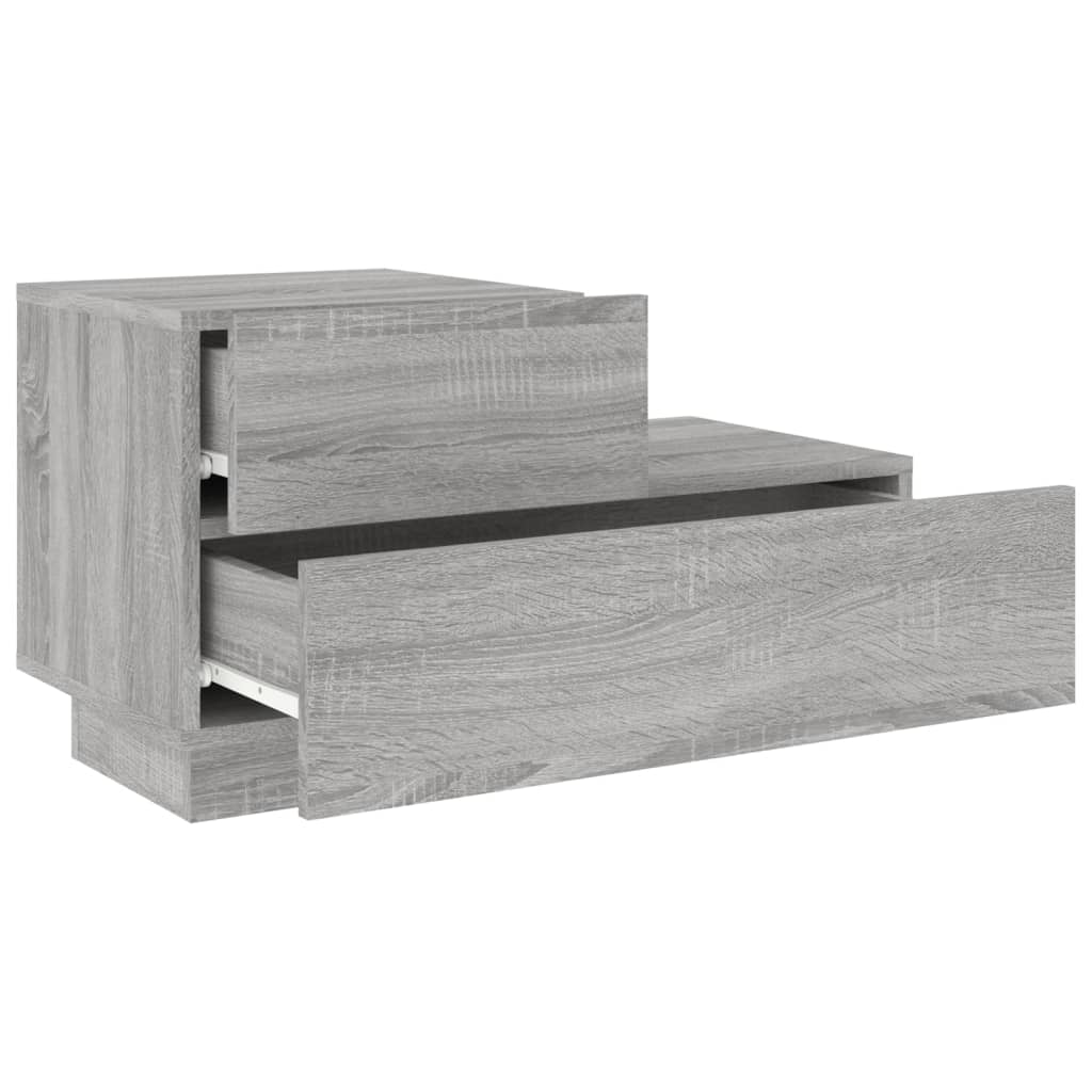 Nattbord Sengbord Sonoma Grå med LED 70x36x40,5 cm