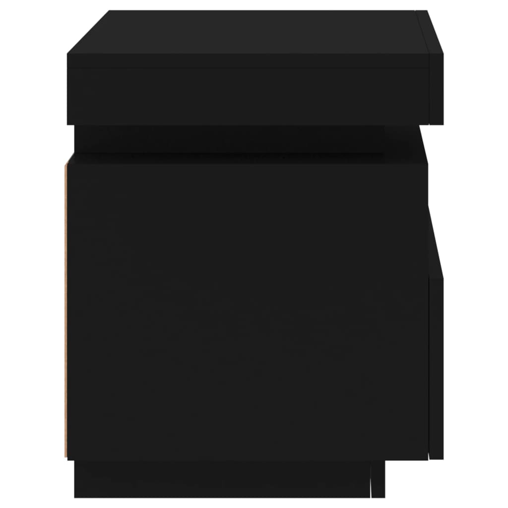 Nattbord Sengbord Svart med LED 40x39x48,5 cm