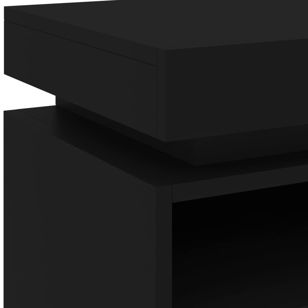 Nattbord Sengbord Svart med LED 40x39x48,5 cm