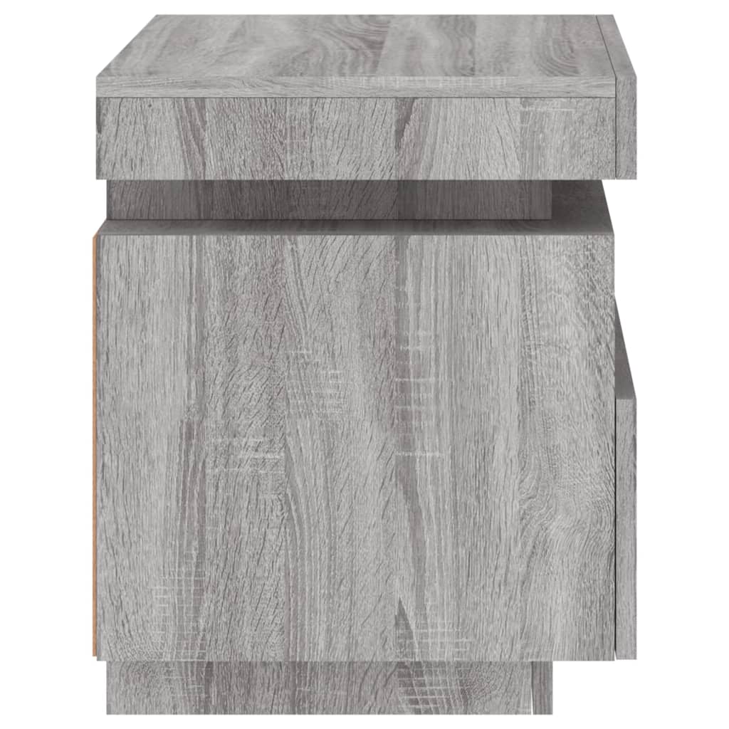 Nattbord Sengbord Sonoma Grå med LED 40x39x48,5 cm