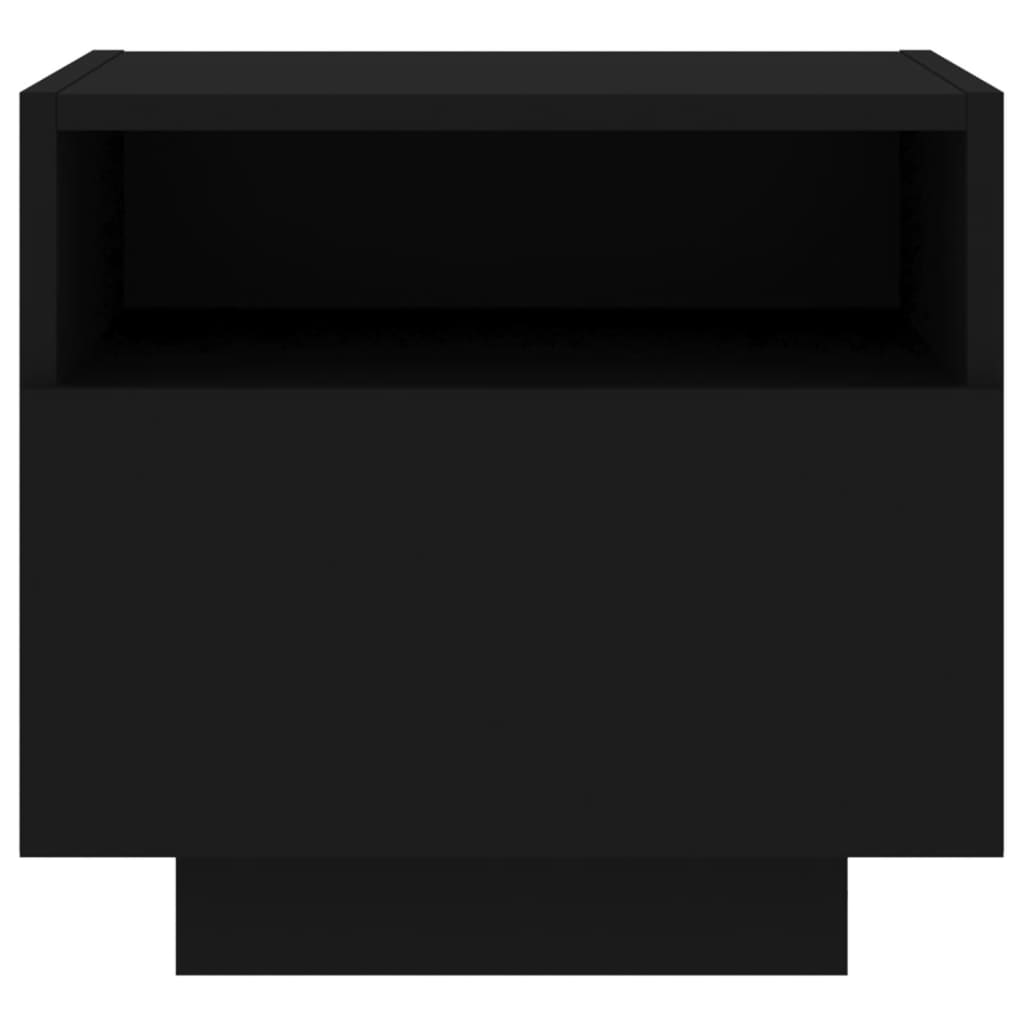 Nattbord Sengbord Svart med LED 40x39x37 cm
