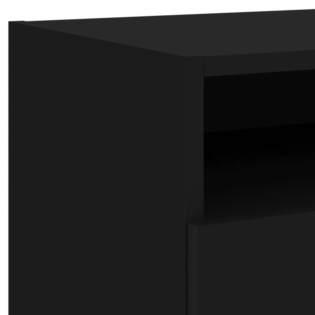 Nattbord Sengbord Svart med LED 40x39x37 cm