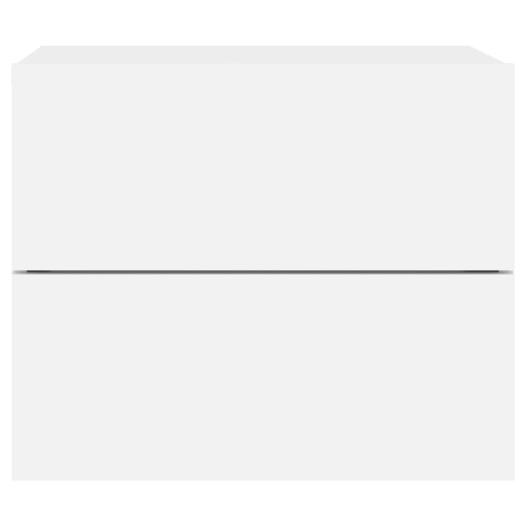 Nattbord Sengbord Hvit med LED-lys