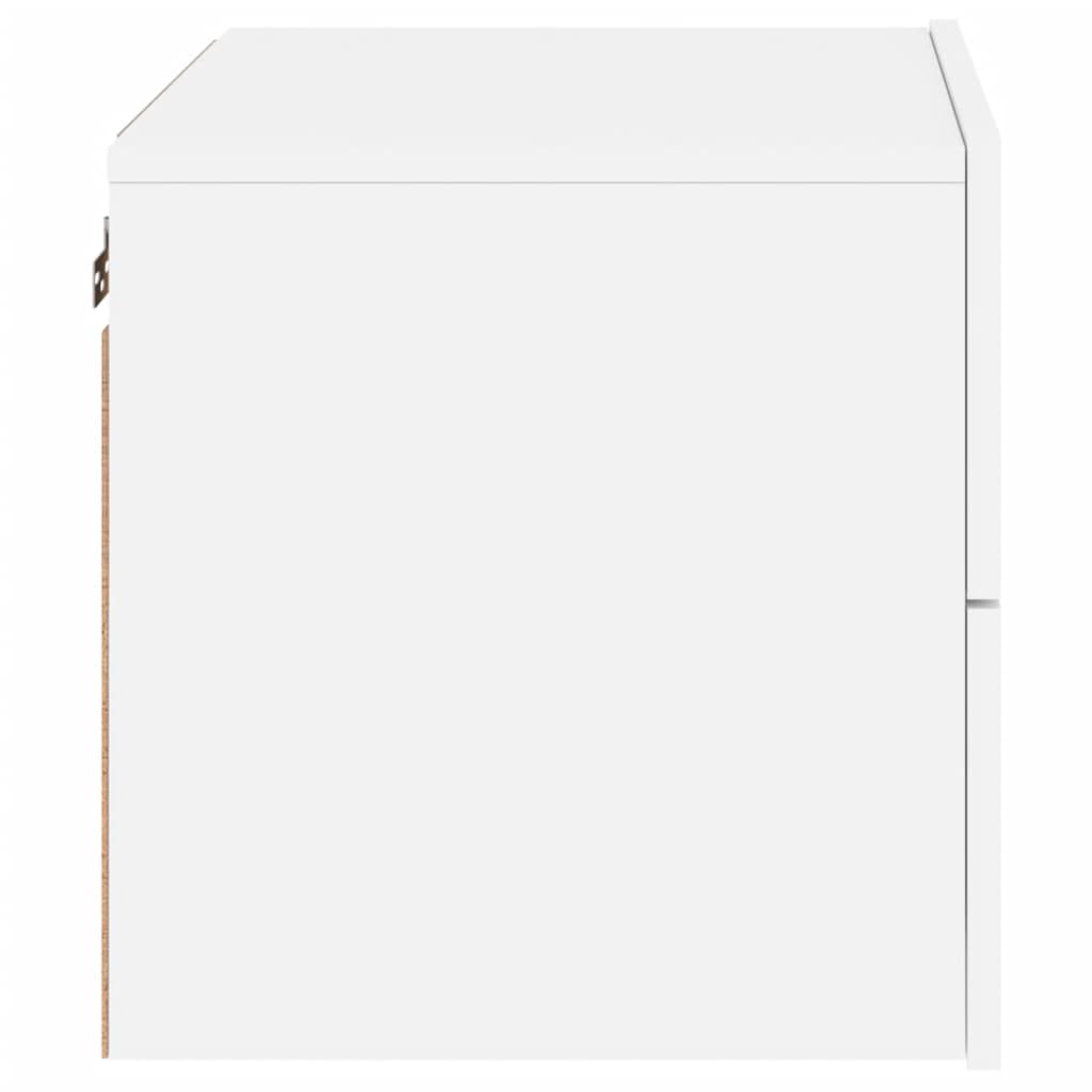 Nattbord Sengbord Hvit med LED-lys