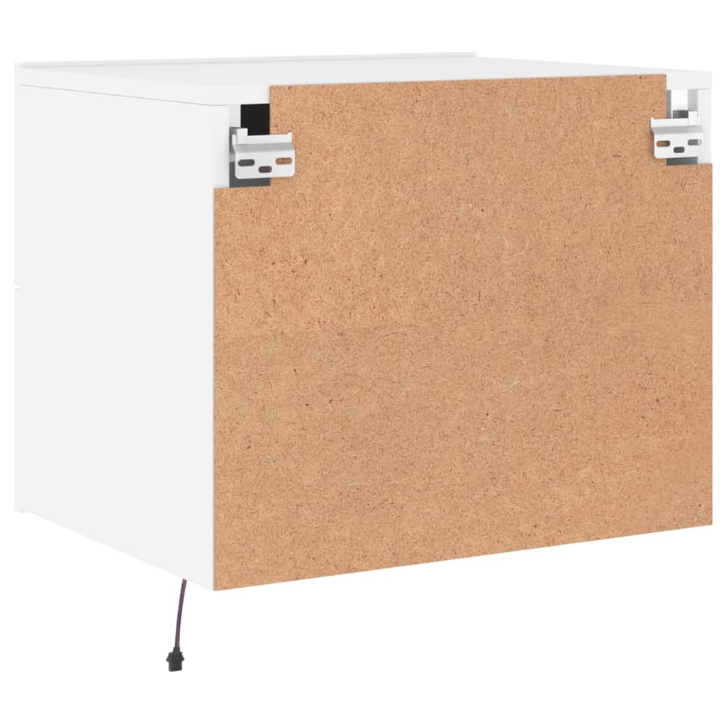 Nattbord Sengbord Hvit med LED-lys