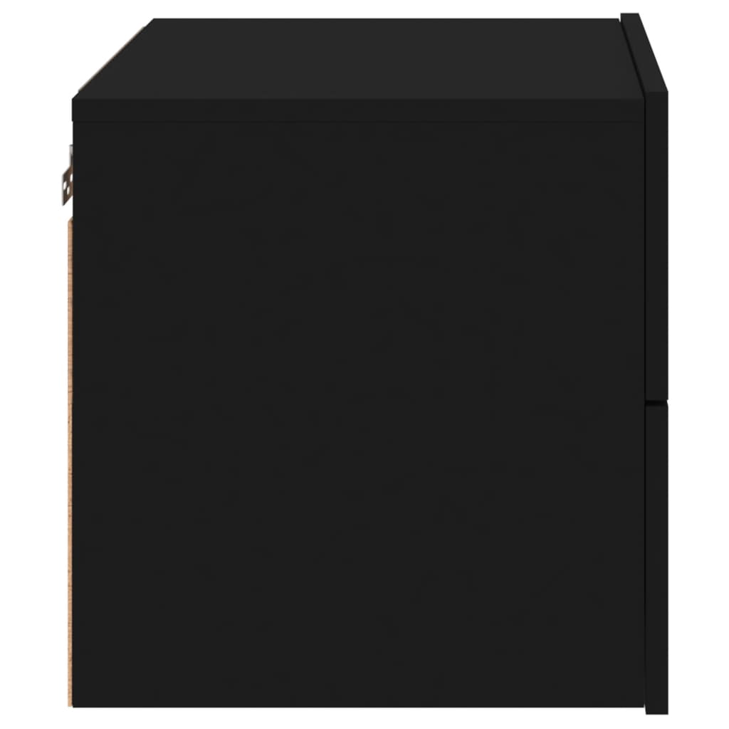 Nattbord Sengbord Svart med LED-lys