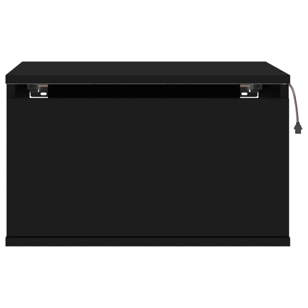 Nattbord Sengbord Svart med LED-lys