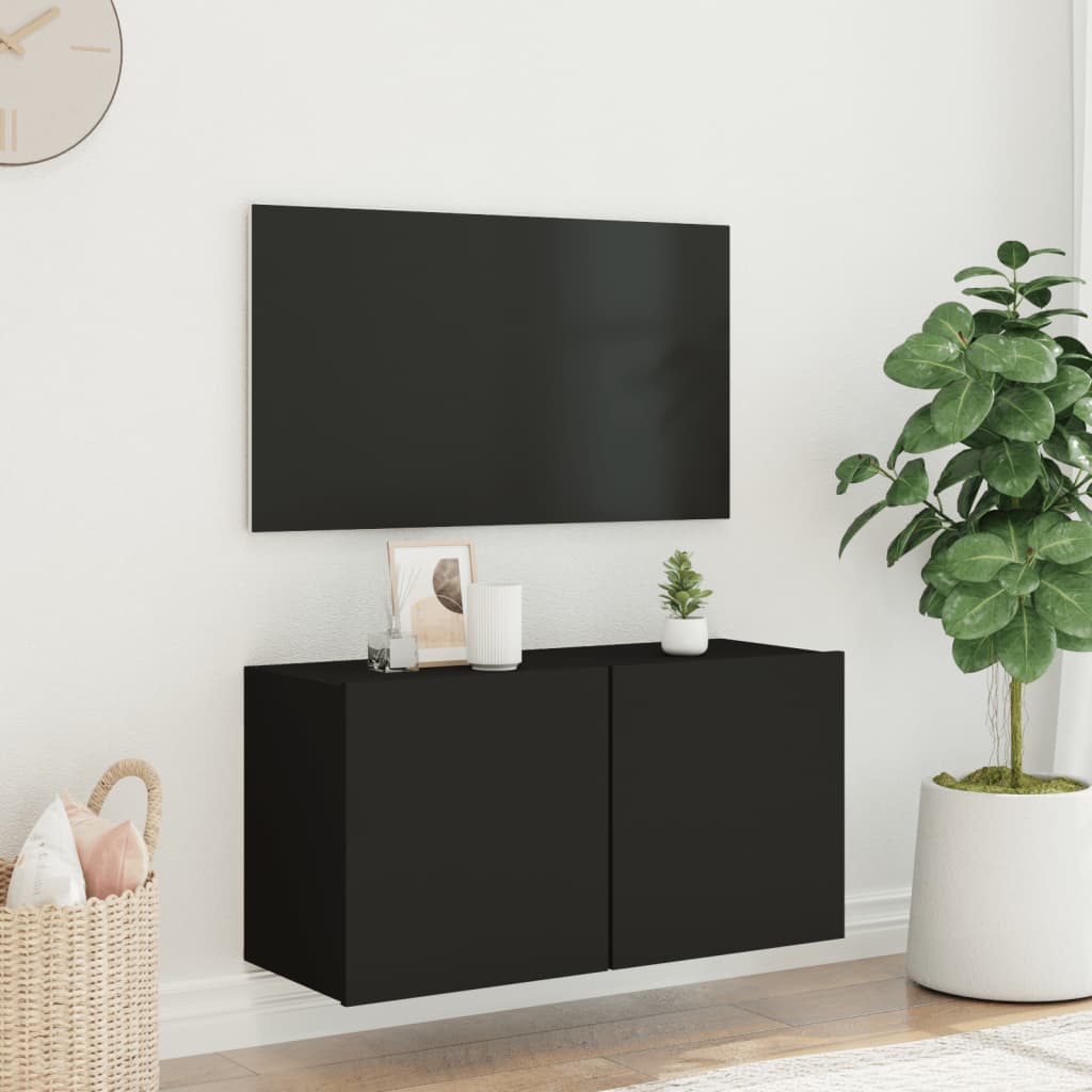 TV-Møbel Svart Vegghengt TV-benk 80x30x41 cm
