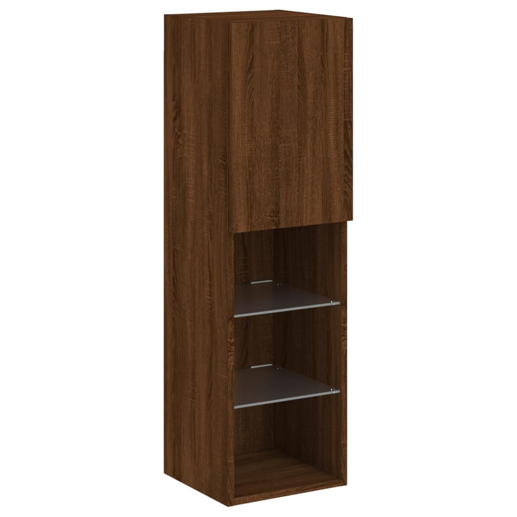 TV-Møbel Brun Eik Tv-benk med LED-lys 30,5x30x102 cm