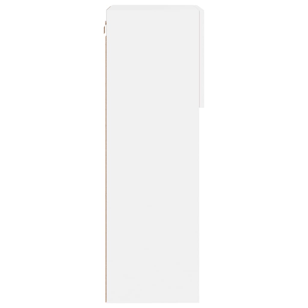 TV-Møbel Hvit TV-benk med LED-lys 40,5x30x90 cm