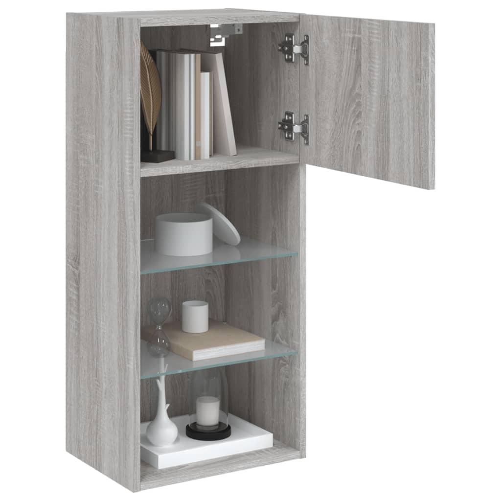 TV-Møbel Sonoma Grå Tv-benk med LED-lys 40,5x30x90 cm