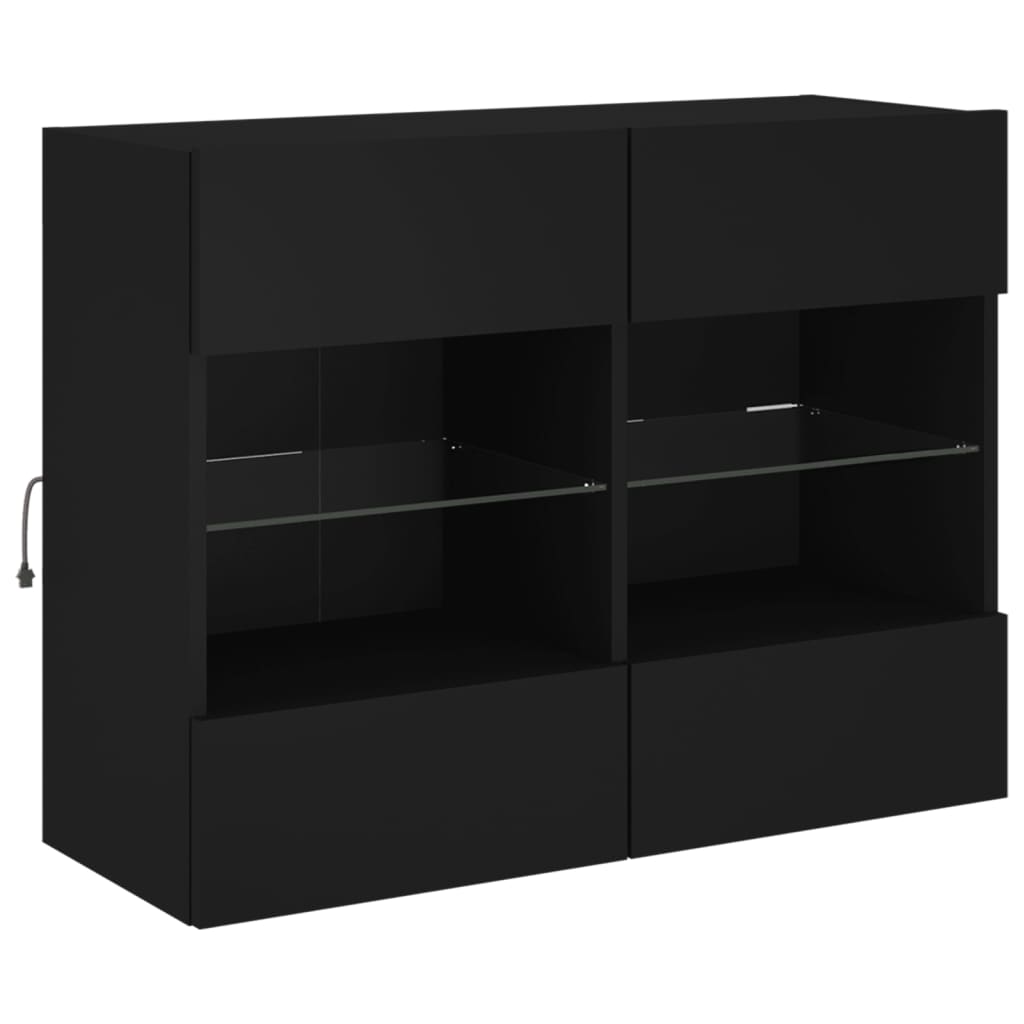 TV-Møbel Svart TV-benk med LED 78,5x30x60,5 cm