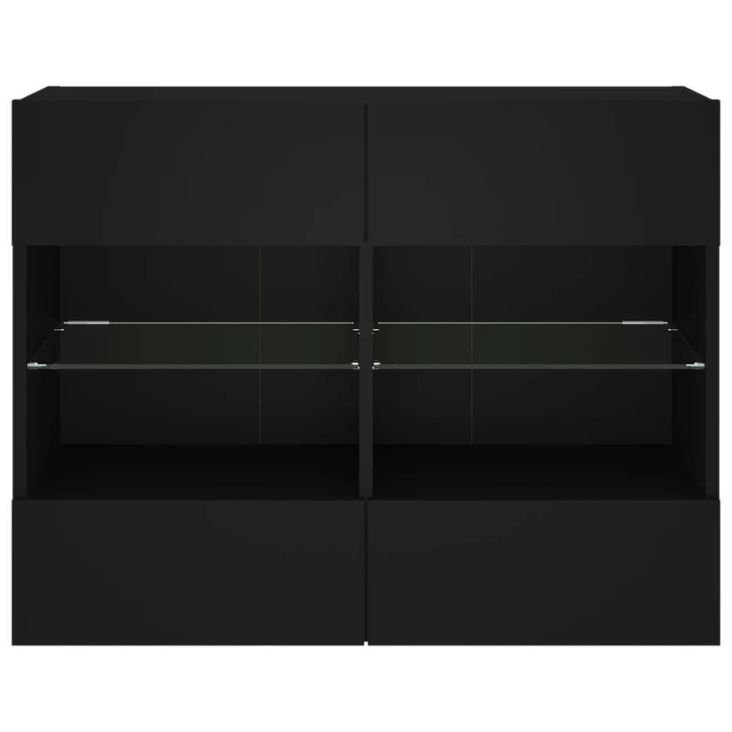 TV-Møbel Svart TV-benk med LED 78,5x30x60,5 cm