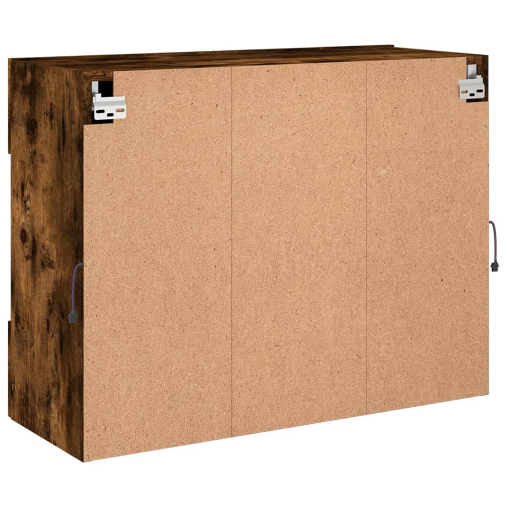 TV-Møbel Røkt EikTV-benk med LED-lys 78,5x30x60,5 cm
