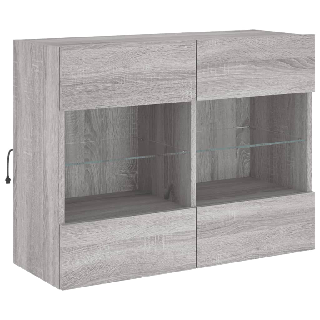 TV-Møbel Sonoma Grå TV-benk med LED 78,5x30x60,5 cm