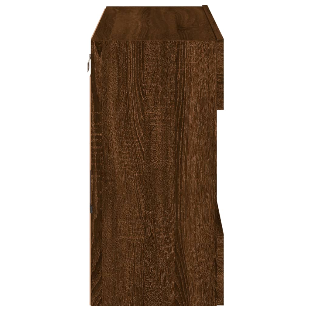 TV-Møbel Brun Eik TV-benk med LED-lys 78,5x30x60,5 cm