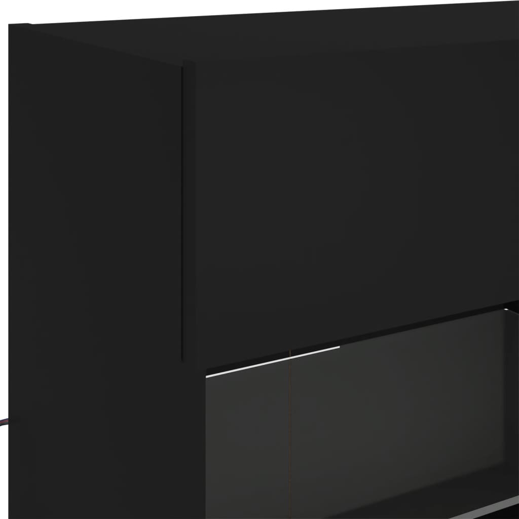 TV-Møbel Svart Vegghengt TV-benk med LED 98,5x30x60,5 cm