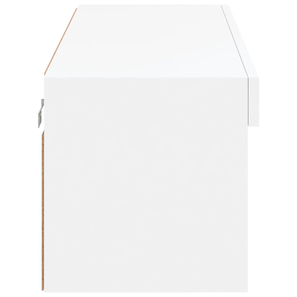 TV-Møbel Hvit TV-benk med LED 100x30x30 cm