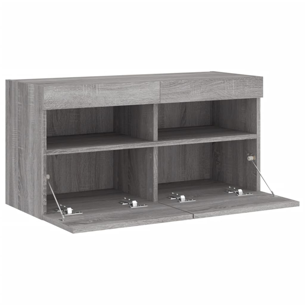 TV-Møbel Sonoma Grå Tv-benk med LED 80x30x40 cm