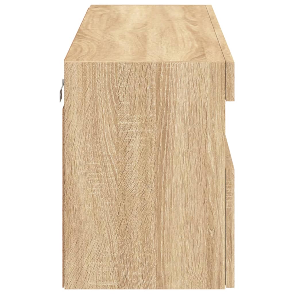 TV-Møbel Sonoma Eik Vegghengt TV-benk med LED 100x30x40 cm