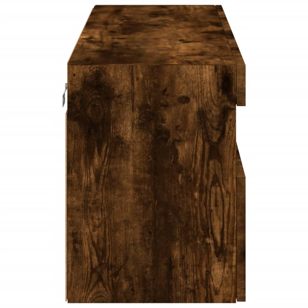 TV-Møbel Røkt Eik Vegghengt TV-benk med LED 100x30x40 cm