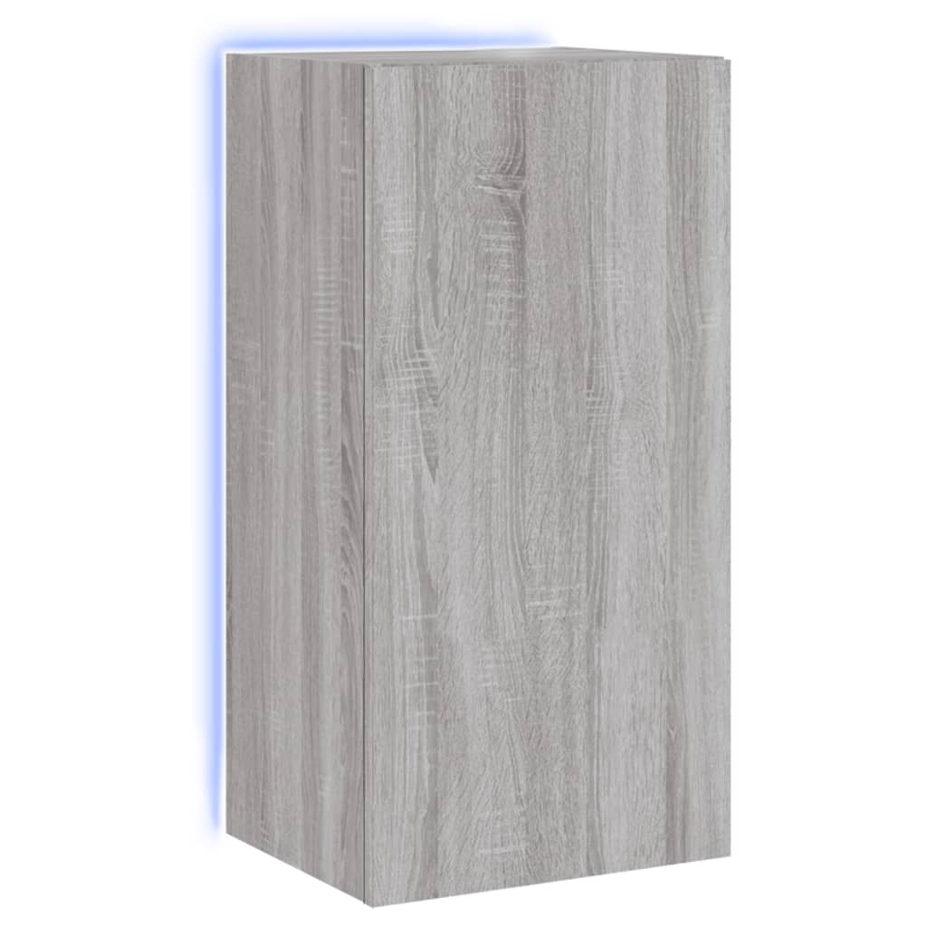 TV-Møbel Sonoma Grå Tv-benk med LED-lys 40,5x35x80 cm