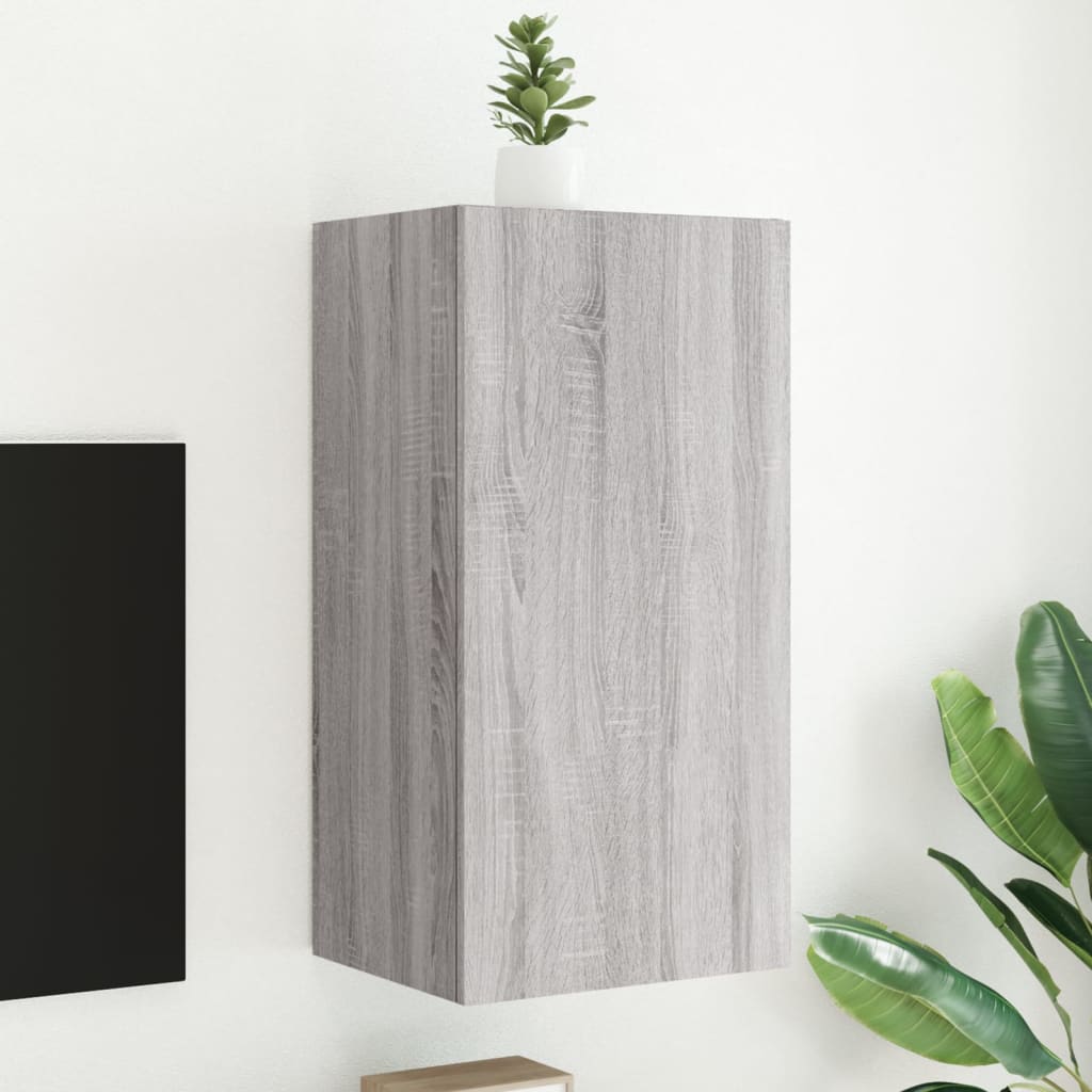 TV-Møbel Sonoma Grå Tv-benk med LED-lys 40,5x35x80 cm