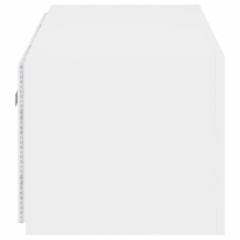 TV-Møbel Hvit Tv-benk med LED 80x35x31 cm