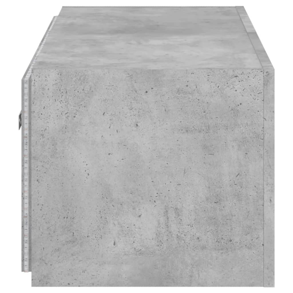 TV-Møbel Betonggrå Tv-benk med LED-lys 80x35x31 cm