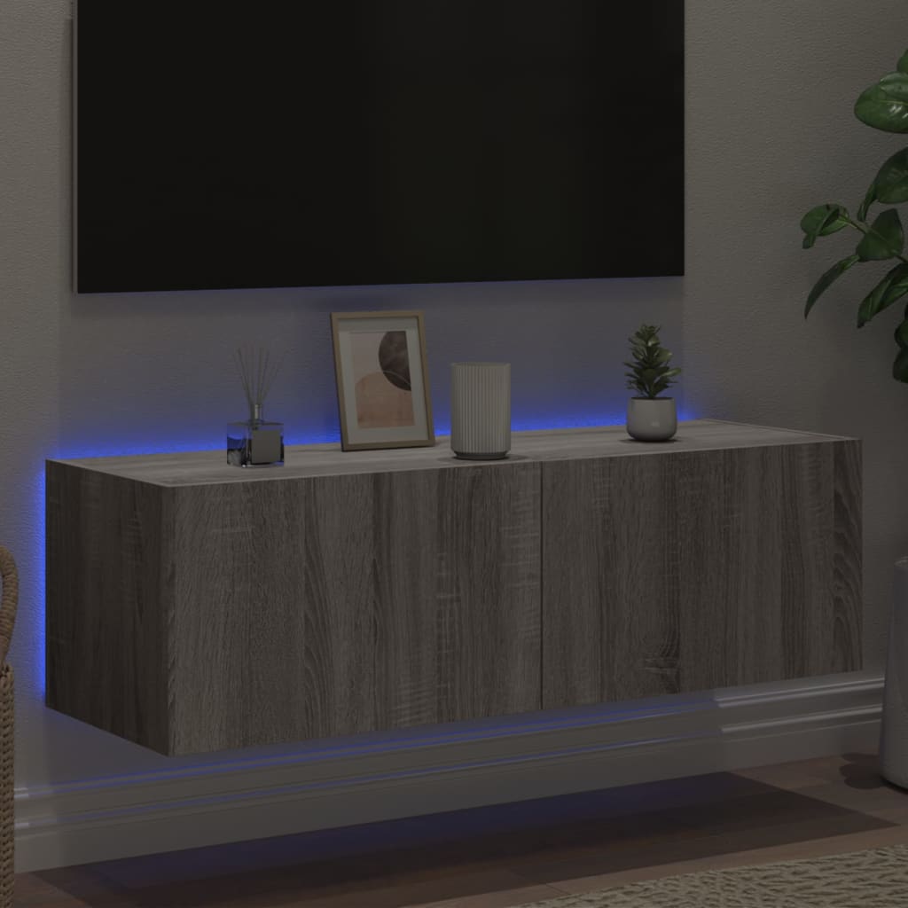 TV-Møbel Sonoma Grå Tv-benk med LED 100x35x31 cm