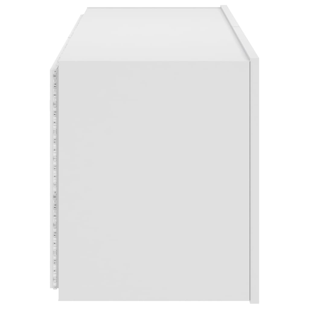 TV-Møbel Hvit Vegghengt TV-benk med LED 100x35x41 cm