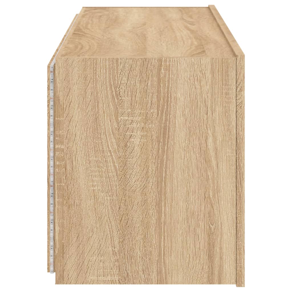 TV-Møbel Sonoma Eik Vegghengt TV-benk med LED 100x35x41 cm